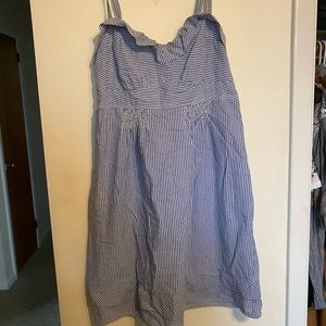 Blue and white striped dress